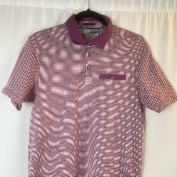 Ted Baker Raket Slim Fit Pique Pocket
Polo Men's UK size:3
 Purple Polo Shirt - Picture 3 of 12